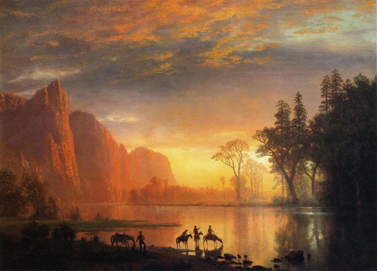 Yosemite Valley Sunset, c.1865 - 阿爾伯特·比爾施塔特