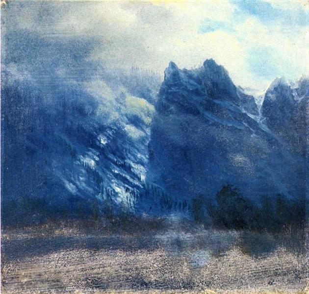 Yosemite Valley Twin Peaks, 1859 - Albert Bierstadt