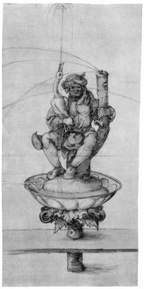 Bauer goose with a fountain figure - Albrecht Durer