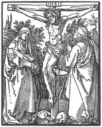Christ on the Cross with the Virgin and St John - Albrecht Dürer