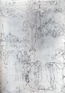 Crucifixion With Many Figures - Alberto Durero