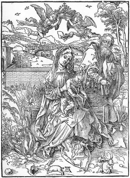 Святое Семейство с тремя зайцами, 1498 - Альбрехт Дюрер