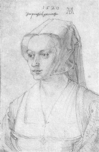 Portrait of a woman from Brussels, 1520 - Альбрехт Дюрер