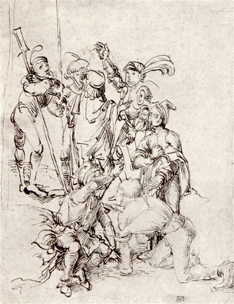Soldiers under the cross, 1489 - Albrecht Dürer