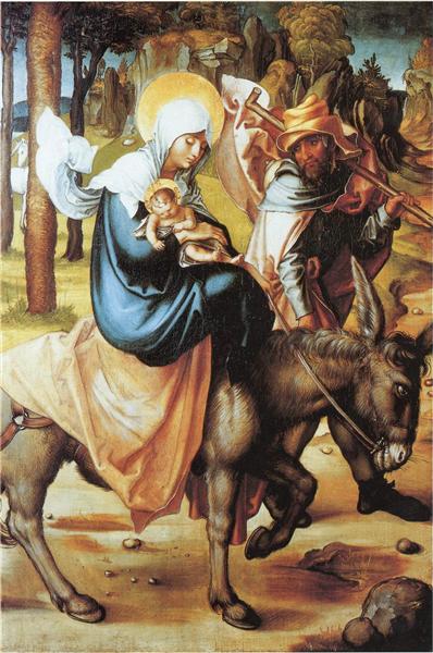 The flight to Egypt   Softwood, c.1494 - 1497 - 杜勒