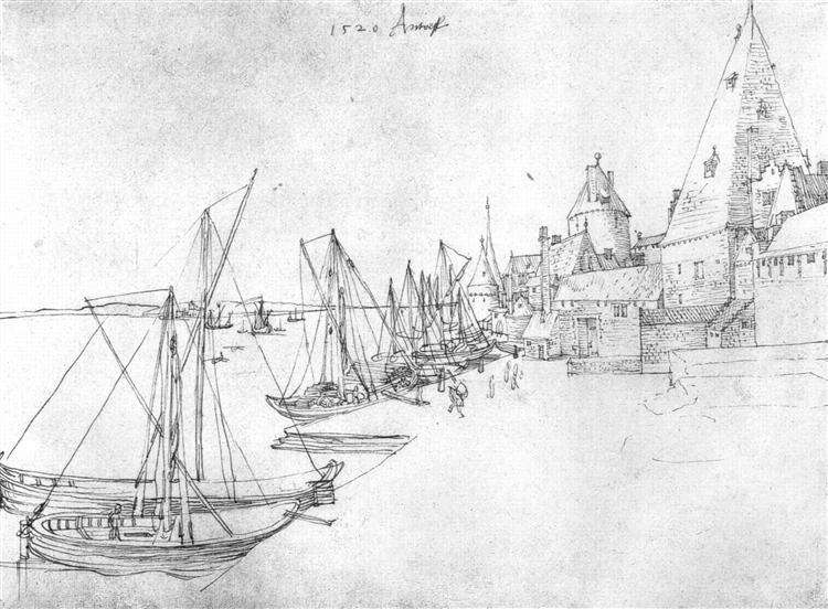 The port of Antwerp during Scheldetor, 1520 - 杜勒
