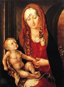 Дева Мария с младенцем перед аркой - Альбрехт Дюрер