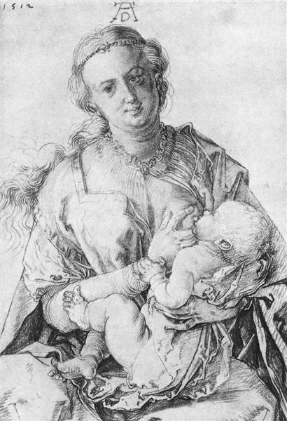 Virgin Mary suckling the Christ Child, 1512 - Альбрехт Дюрер
