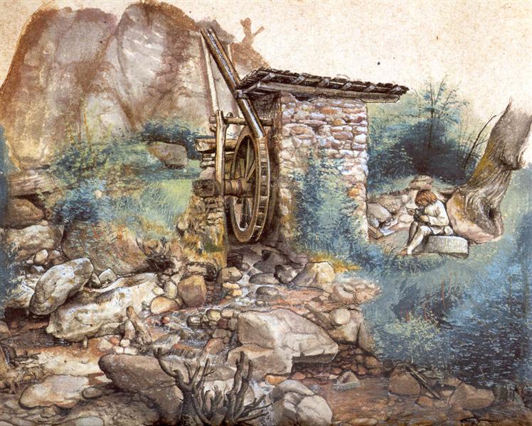 Watermill at the montaсa, 1489 - 1490 - 杜勒