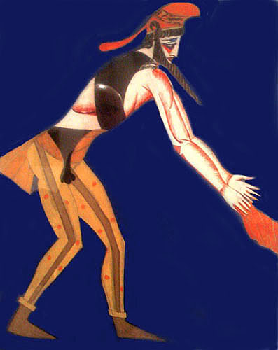 Costume Design for the play "Famira Kifared", 1916 - Aleksandra Ekster