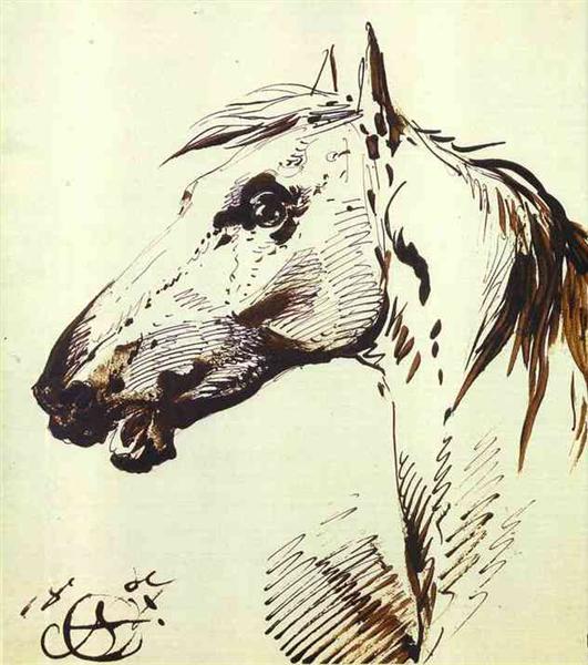 Head of a Horse, 1807 - Александр Орловский