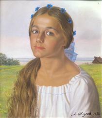 Portrait of Olenka - Олександр Шилов