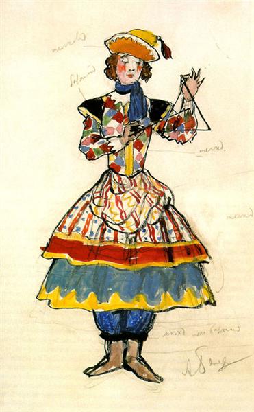 Street Dancer. Costume design, 1917 - Alexandre Benois