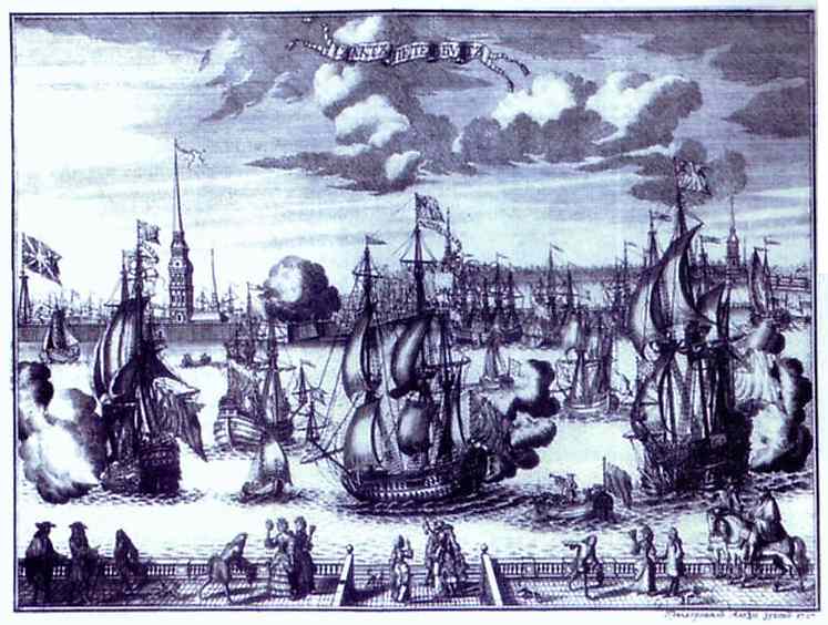 São Petesburgo. Vista da Fortaleza de Pedro e Paulo, 1727 - Alexey Zubov