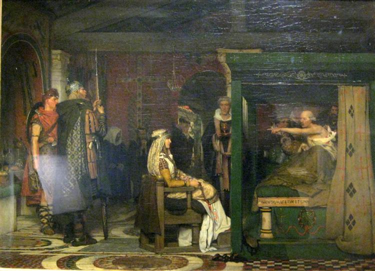 Fredegunda Praetextatus visit on his deathbed - Lawrence Alma-Tadema