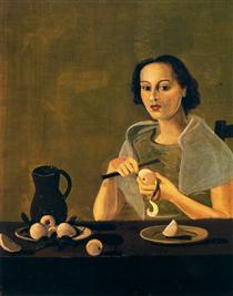 The girl cutting apple - Андре Дерен