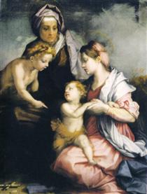 Madonna and Child with St. Elizabeth and St. John the Baptist - Андреа дель Сарто