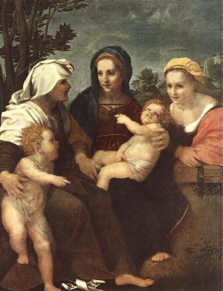 Мадонна з немовлям зі святими Катериною, Єлизаветою та Іоаном Хрестителем, 1519 - Андреа дель Сарто