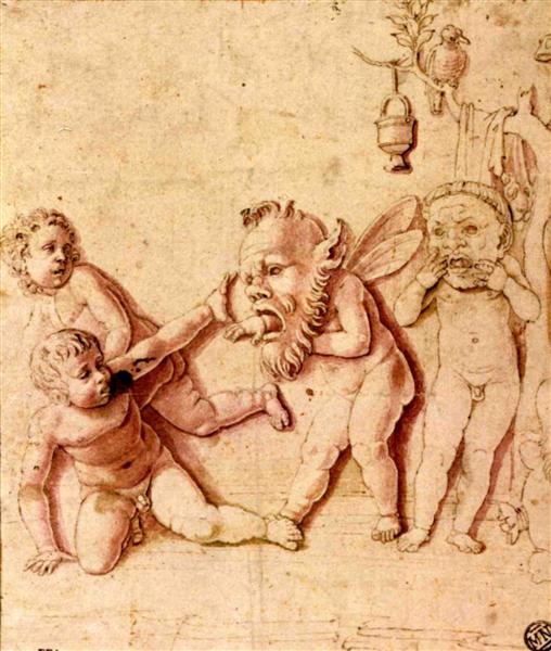 Children playing with masks, 1495 - 安德烈亞‧曼特尼亞