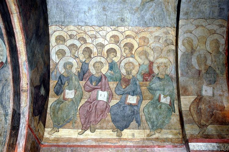 Страшный суд: Ангелы и апостолы, 1408 - Андрей Рублёв