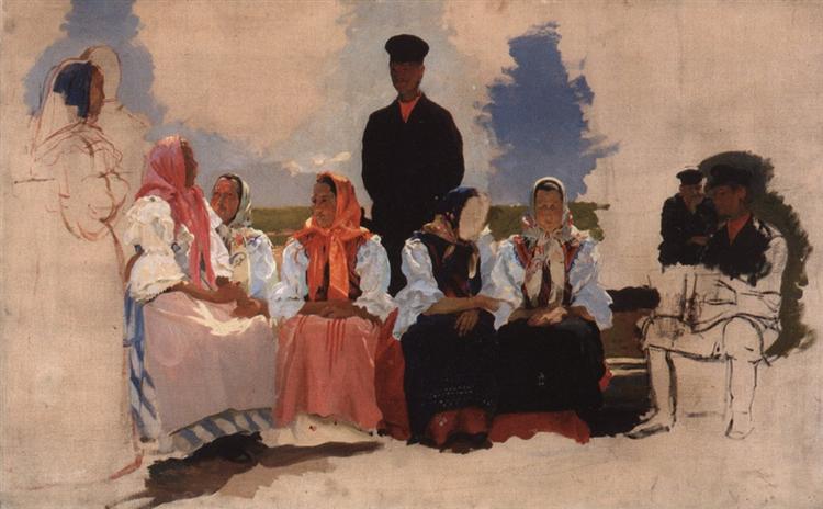 Sunday in the village, 1892 - Andrei Ryabushkin