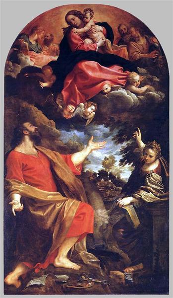 L'Apparition de la Vierge à saint Luc et sainte Catherine, 1592 - Annibale Carracci