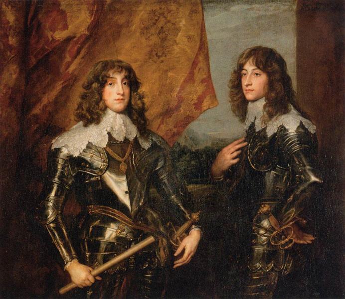Portrait of the Princes Palatine Charles Louis I and his Brother Robert, 1637 - 范戴克
