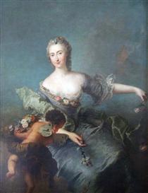 Portrait of Louise Albertine von Grappendorf as Flora - Антуан Пен