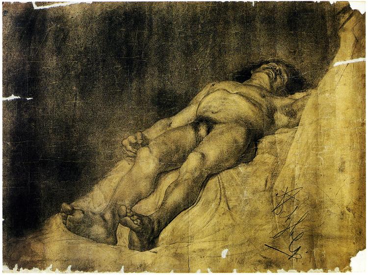 Study of a man, 1886 - Антон Ажбе