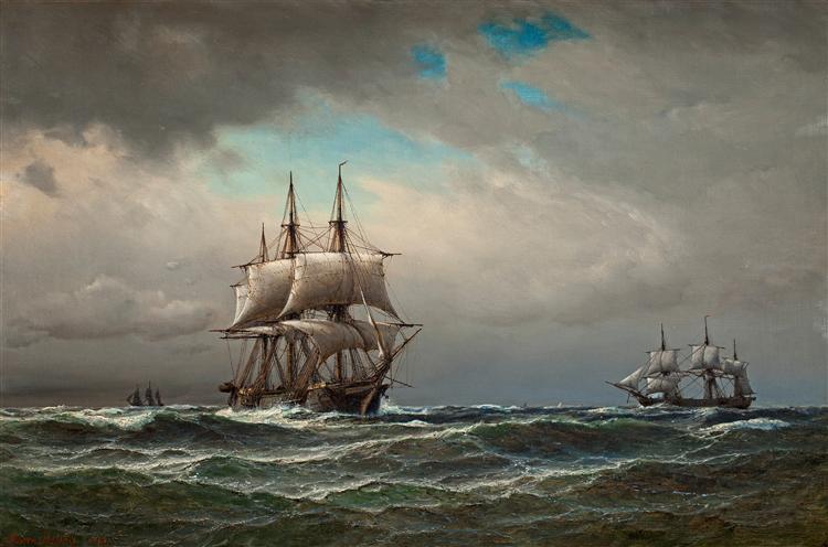 Ships at sea, 1867 - Anton Melbye