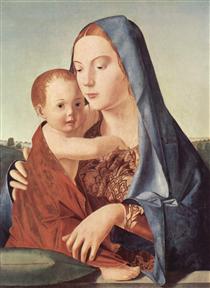 Мадонна с младенцем (Мадонна Бенсон) - Антонелло да Мессина