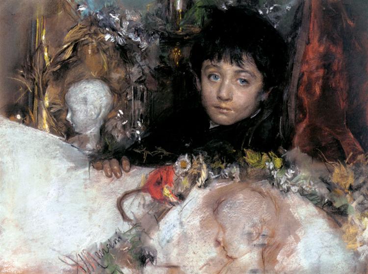 Portrait of a young boy, 1885 - Антонио Манчини