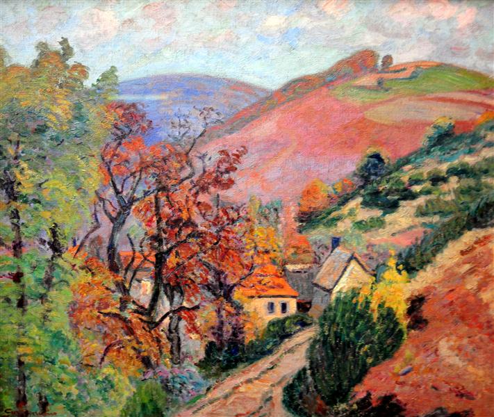 Mountain Landscape - Pontgibaud, village in Peschadoire, c.1895 - Armand Guillaumin
