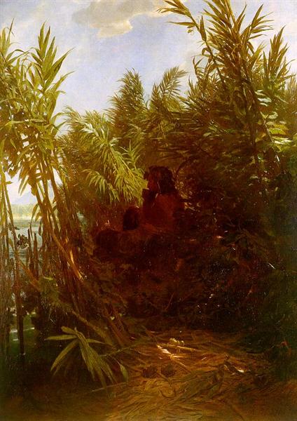 Pan among the reeds, 1859 - Arnold Böcklin
