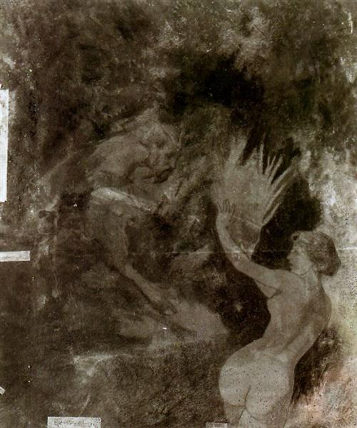 Пан наздоганяє німфу, 1855 - Арнольд Беклін