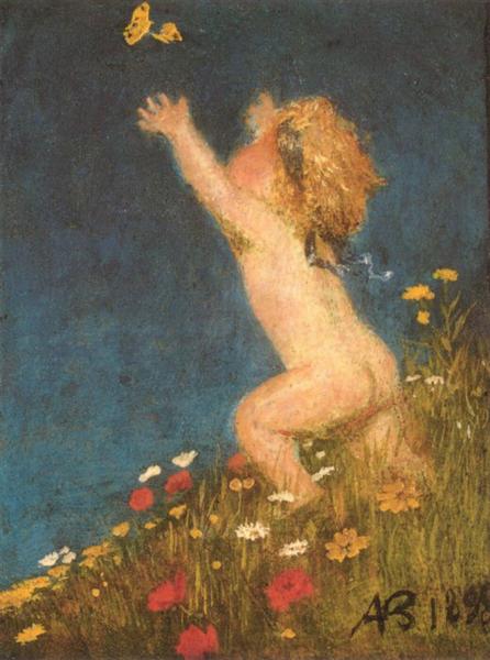 Putto and Butterfly, 1896 - Арнольд Бёклин