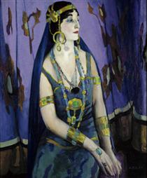 The Actress as Cleopatra (Mercedes de Cordoba, artist's wife) - Arthur Beecher Carles