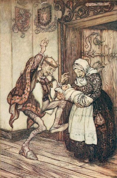 The King could not contain himself for joy - Arthur Rackham
