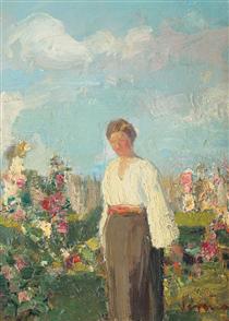 In the Garden with Flowers - Arthur Garguromin-Verona