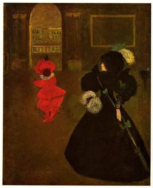 Masked Woman with a White Mouse, c.1894 - Обрі Бердслі