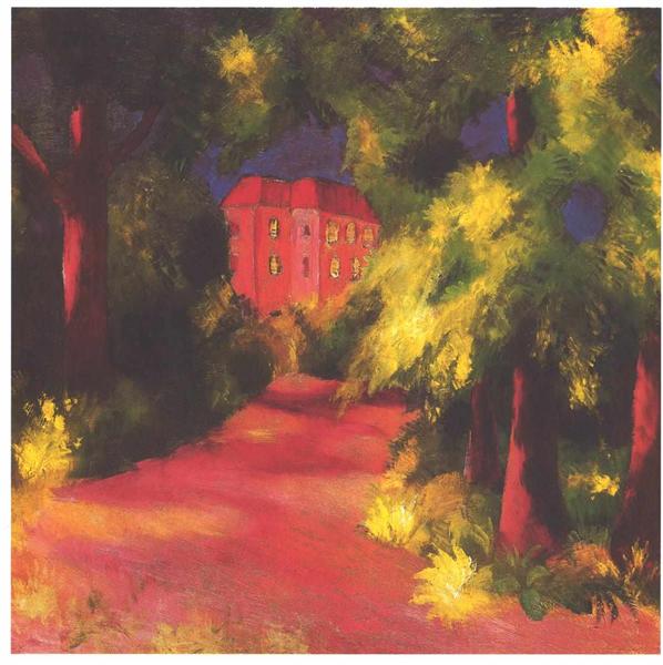 Red house in park, 1914 - 奧古斯特·馬克