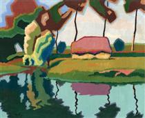 Pond and Small House - Auguste Herbin