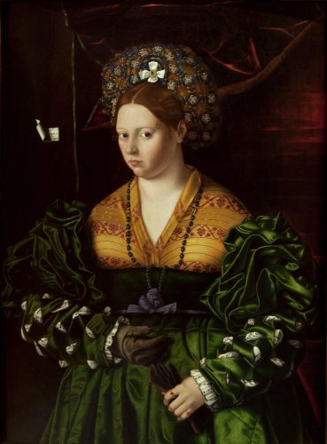 Portrait of a Lady in a Green Dress, 1530 - Бартоломео Венето
