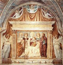 Tabernacle of the Madonna delle Tosse: Maria lactans - Беноццо Гоццоли