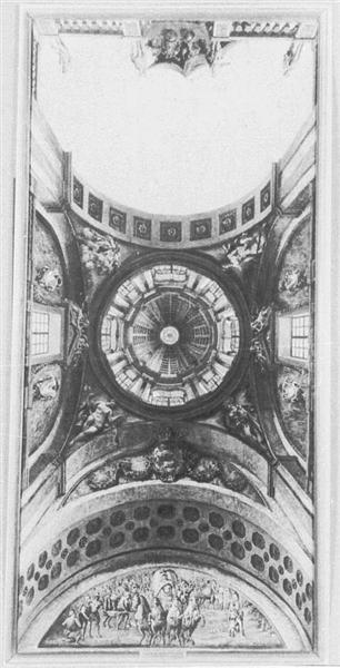 Ceiling decoration design of a hall in the Ujazdów Castle, c.1767 - Белотто Бернардо