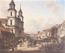 View of Cracow Suburb from Nowy Świat street - Bernardo Bellotto
