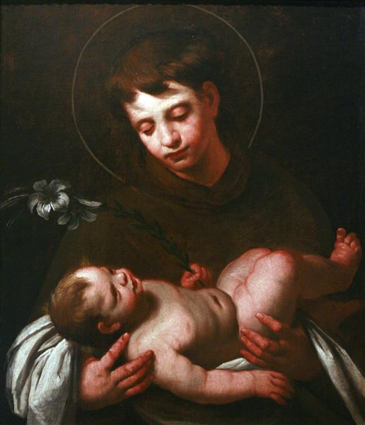 Saint Antony of Padua holding Baby Jesus, c.1625 - Бернардо Строцці