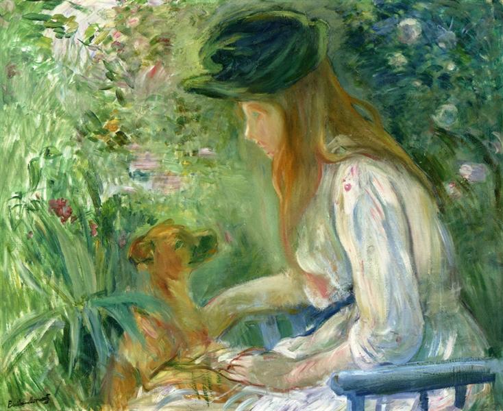 Girl with Dog, 1892 - Berthe Morisot