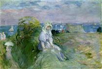 On the Cliff at Portrieux - Berthe Morisot