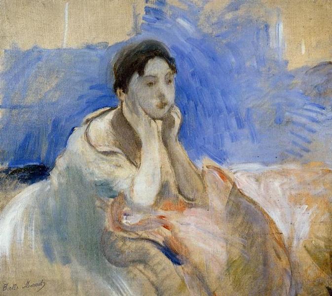 Young Woman Leaning on Her Elbows, 1894 - Берта Моризо